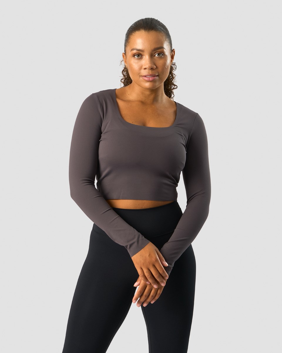 ICIW Nimble Soft Cropped LS Clay Mörkgrå | 974153MQC