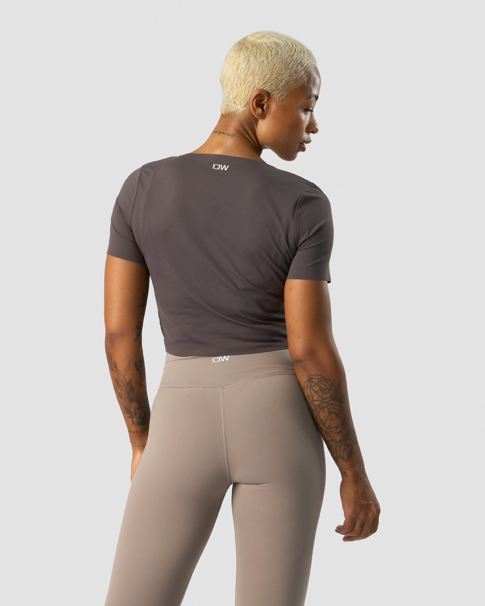 ICIW Nimble Soft Cropped T-shirt Clay Mörkgrå | 412597NUZ