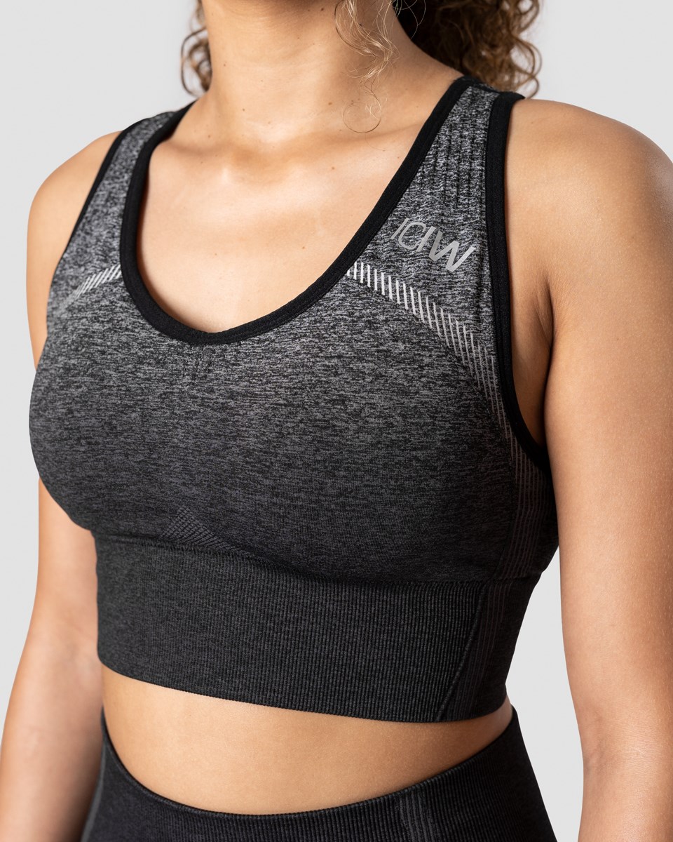 ICIW Ombre Seamless Sports Bra Graphite Melange Mörkgrå | 754891UHL