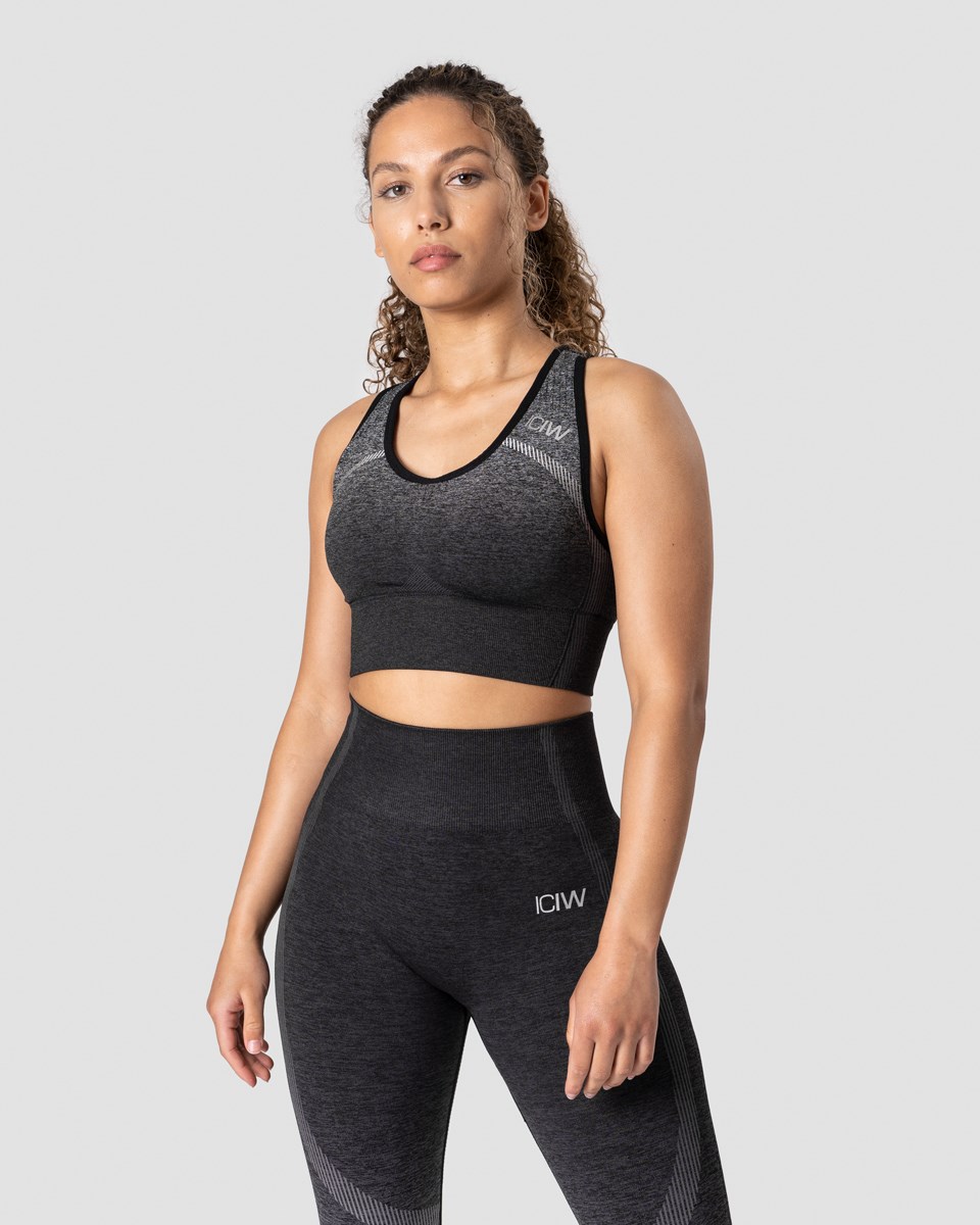 ICIW Ombre Seamless Sports Bra Graphite Melange Mörkgrå | 754891UHL