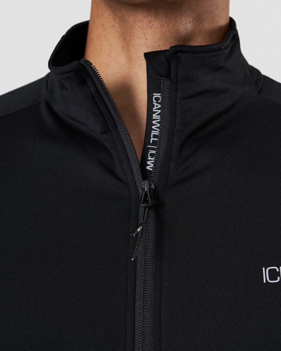 ICIW Outdoor Tränings Fleece Zip Svarta | 457269EBZ