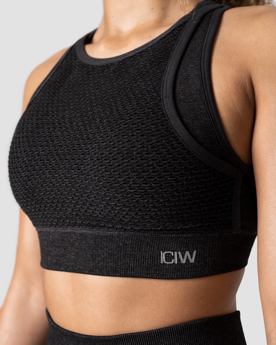 ICIW Queen Mesh Icon Sports Bra Graphite Melange Mörkgrå | 290376NRW