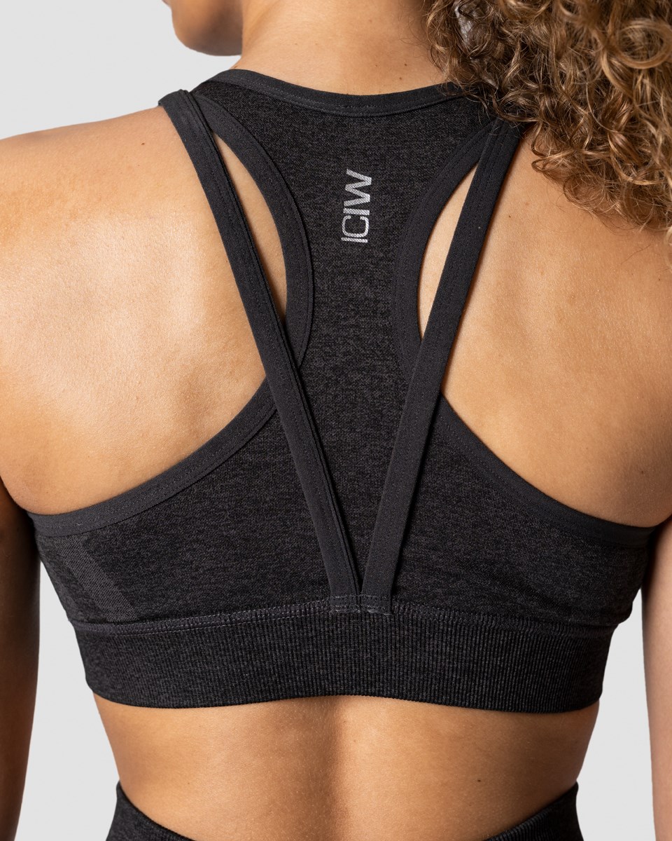 ICIW Queen Mesh Icon Sports Bra Graphite Melange Mörkgrå | 290376NRW