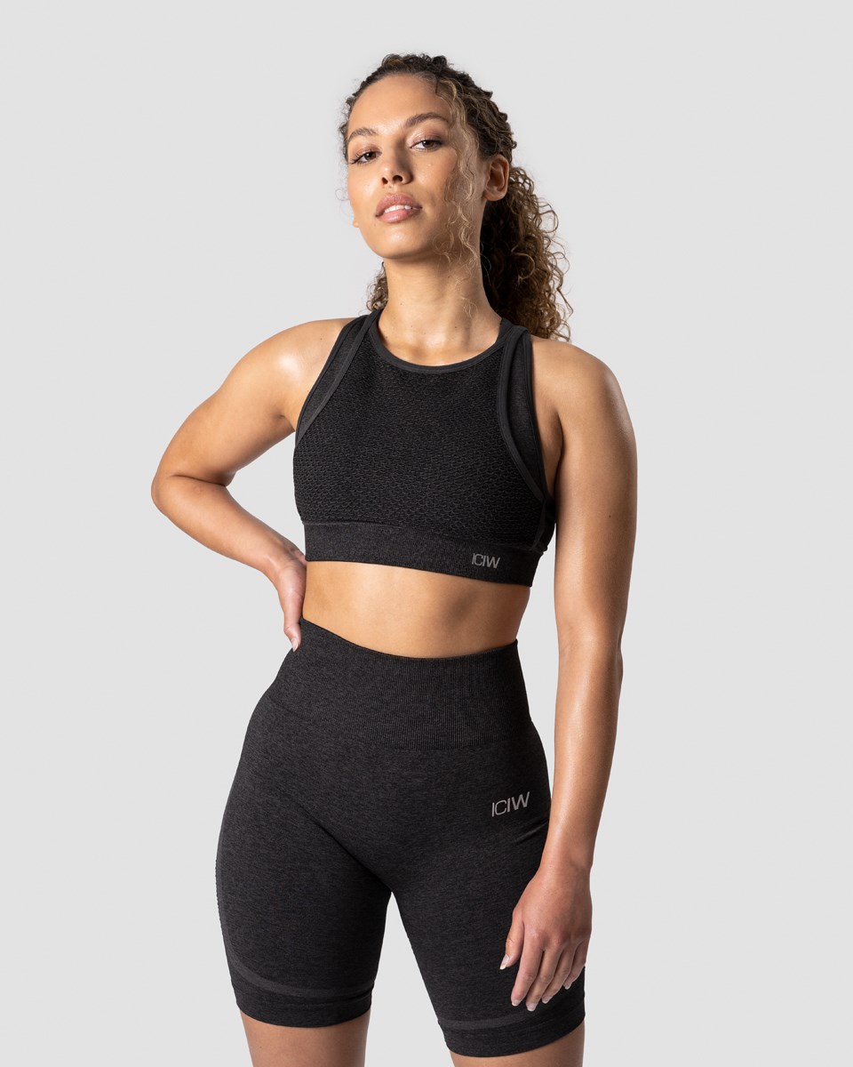 ICIW Queen Mesh Icon Sports Bra Graphite Melange Mörkgrå | 290376NRW