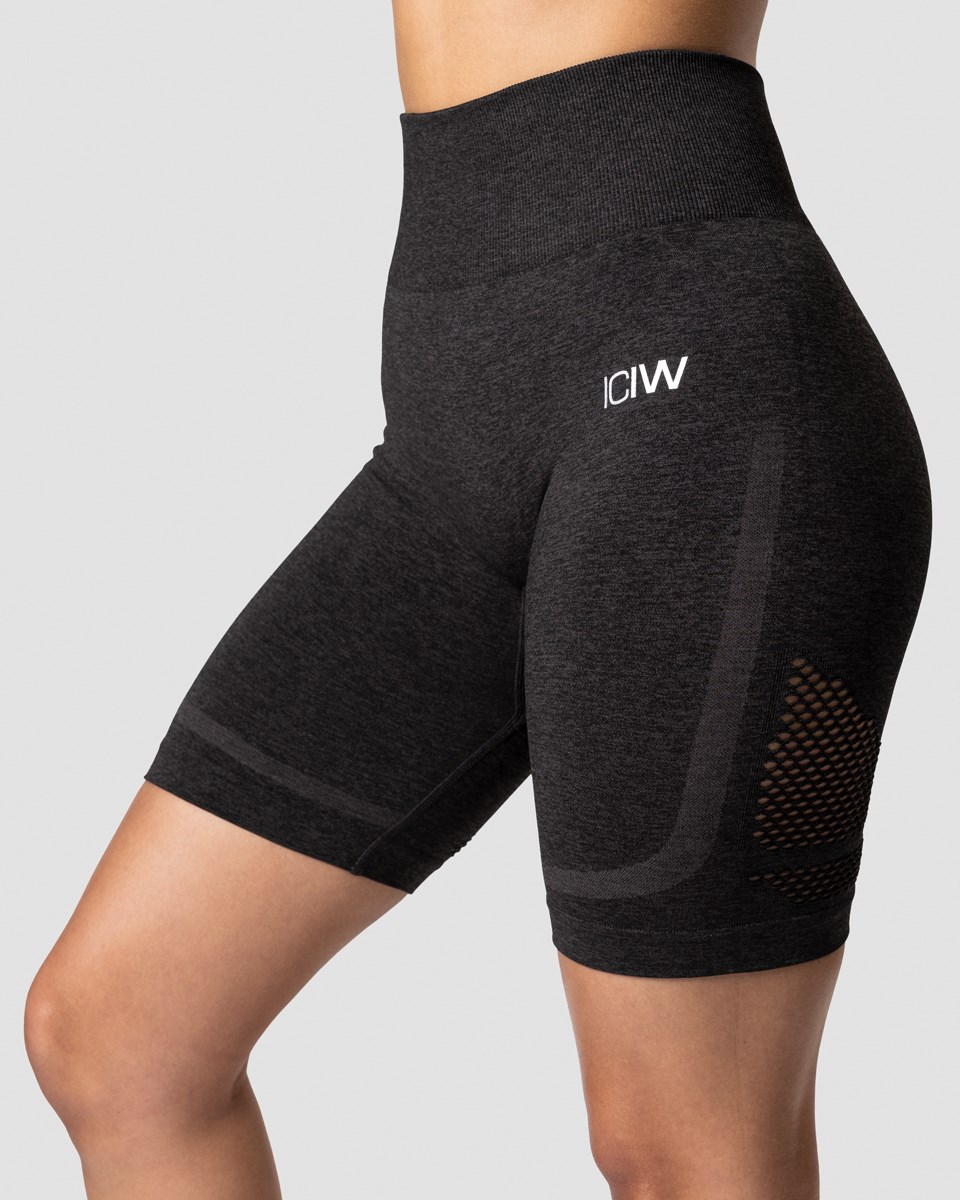 ICIW Queen Mesh Seamless Biker Shorts Graphite Melange Mörkgrå | 725418MHS