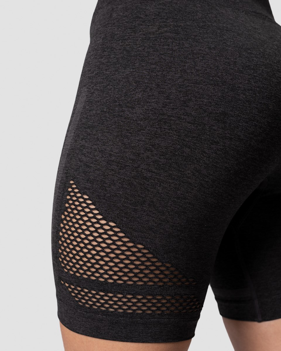 ICIW Queen Mesh Seamless Biker Shorts Graphite Melange Mörkgrå | 725418MHS