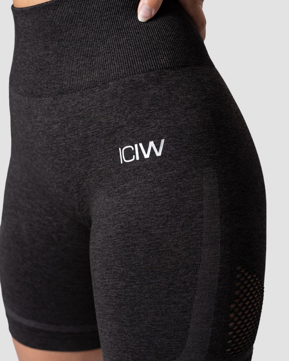 ICIW Queen Mesh Seamless Biker Shorts Graphite Melange Mörkgrå | 725418MHS