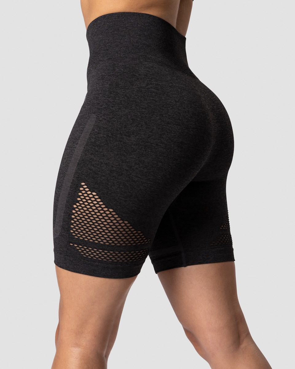 ICIW Queen Mesh Seamless Biker Shorts Graphite Melange Mörkgrå | 725418MHS