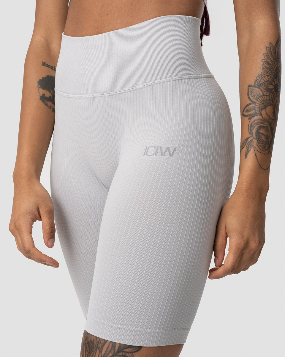 ICIW Räfflad Define Seamless Biker Shorts Light Wmn Ljusgrå | 285716AHN