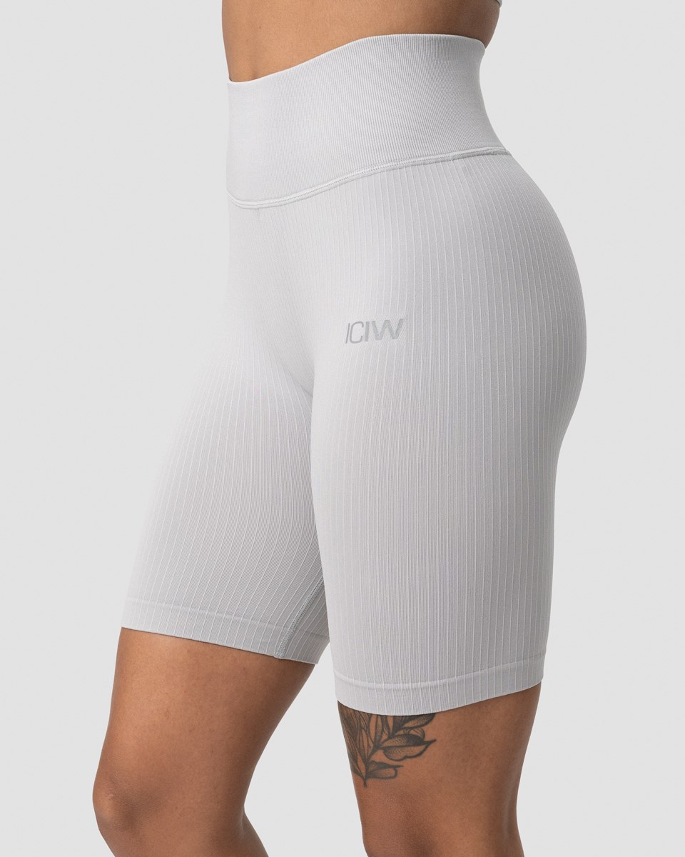 ICIW Räfflad Define Seamless Biker Shorts Light Wmn Ljusgrå | 285716AHN