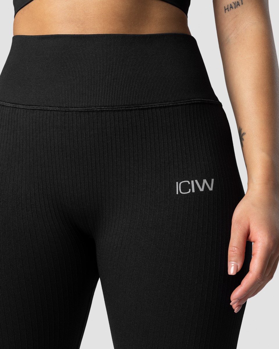 ICIW Räfflad Define Seamless Biker Shorts Wmn Svarta | 370596WOC