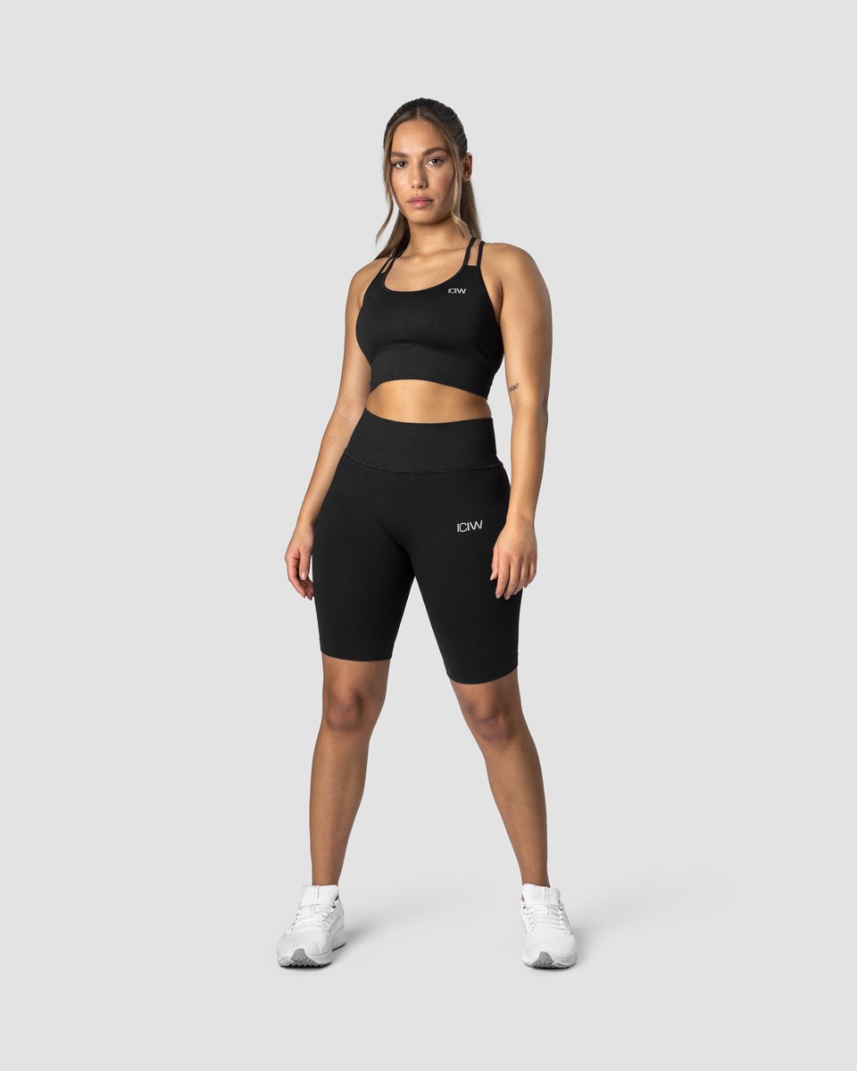 ICIW Räfflad Define Seamless Biker Shorts Wmn Svarta | 370596WOC