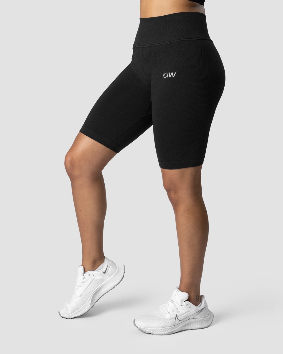 ICIW Räfflad Define Seamless Biker Shorts Wmn Svarta | 370596WOC