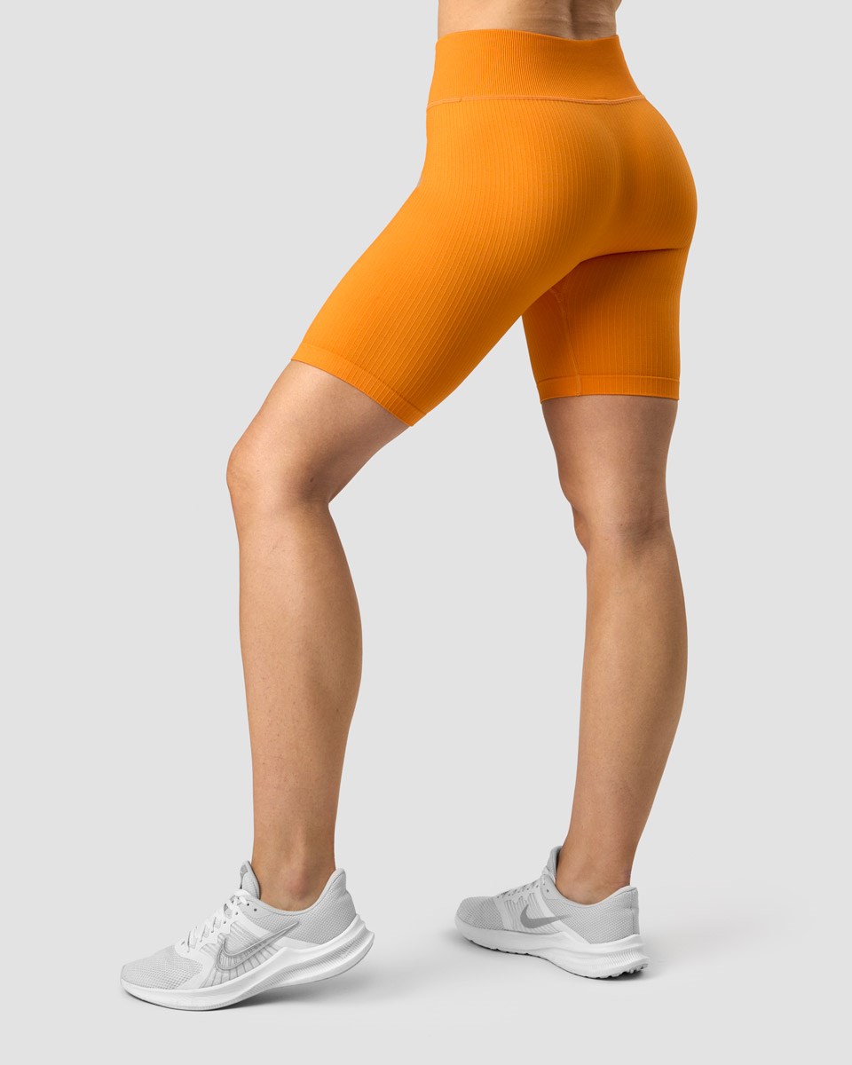 ICIW Räfflad Define Seamless Biker Shorts Wmn Bright Orange | 573894PLI