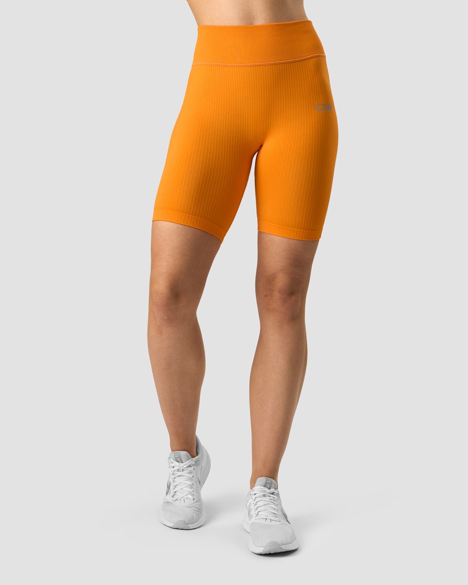 ICIW Räfflad Define Seamless Biker Shorts Wmn Bright Orange | 573894PLI