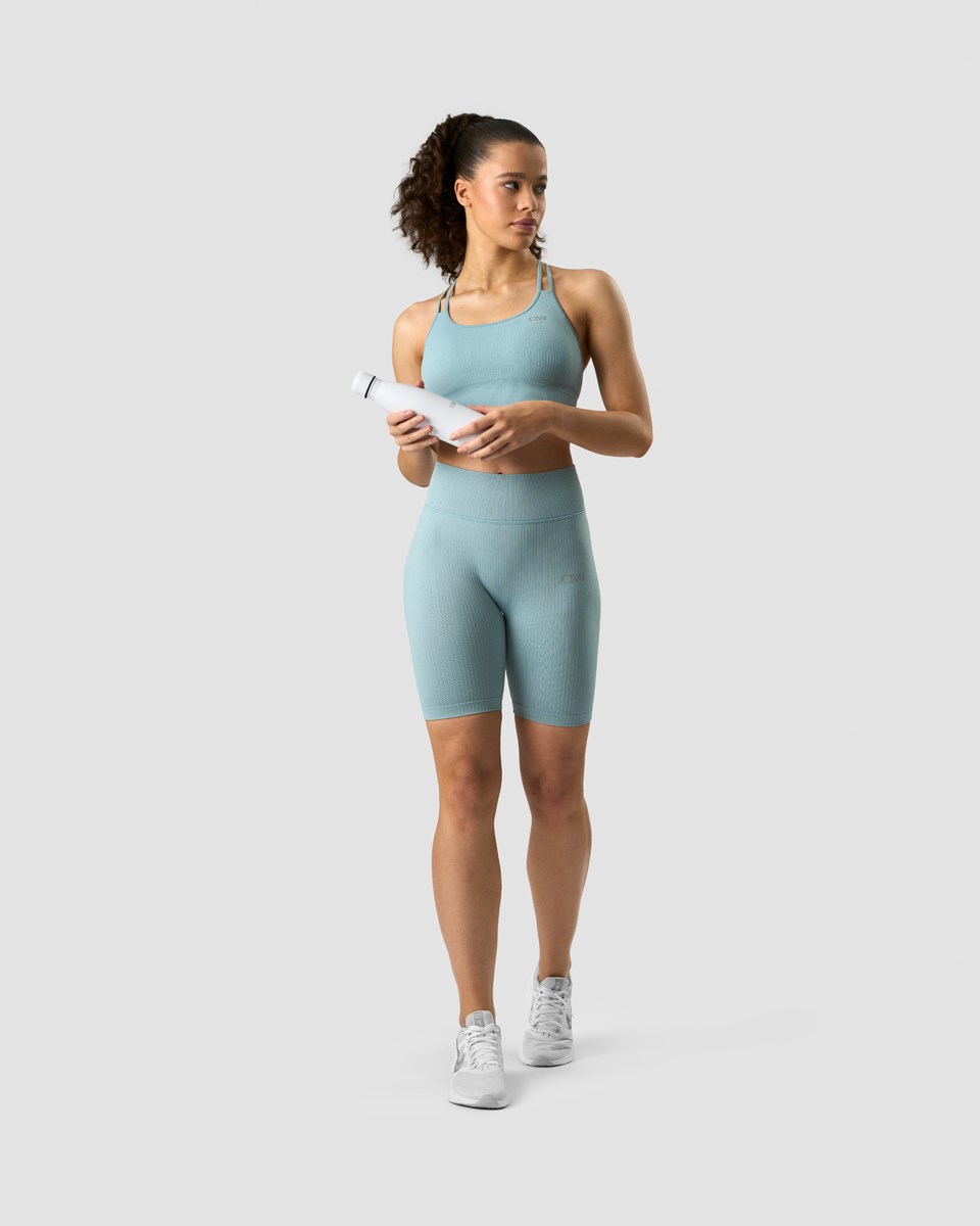 ICIW Räfflad Define Seamless Biker Shorts Wmn Pale Ljusblå | 860321SBN