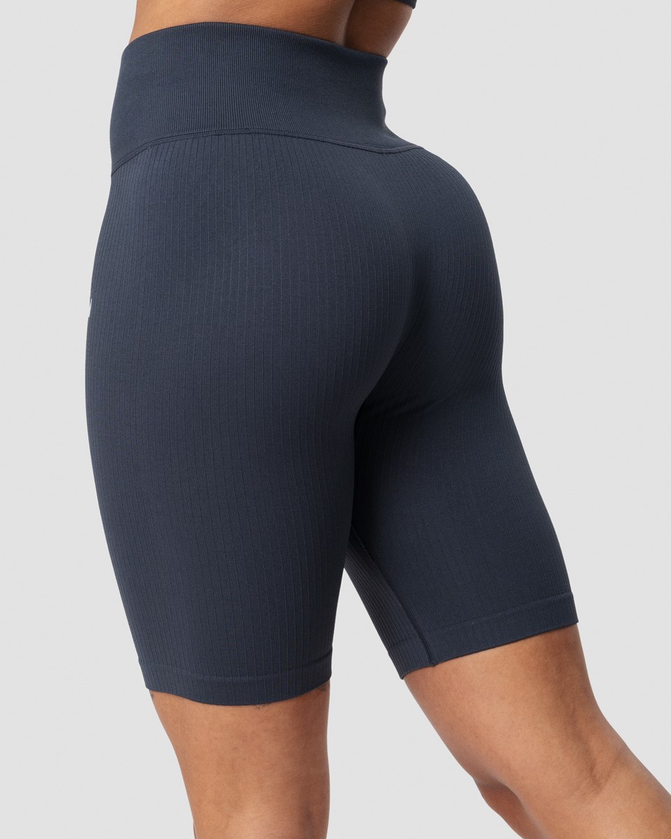 ICIW Räfflad Define Seamless Biker Shorts Smokey Wmn Mörkblå | 912643NIB