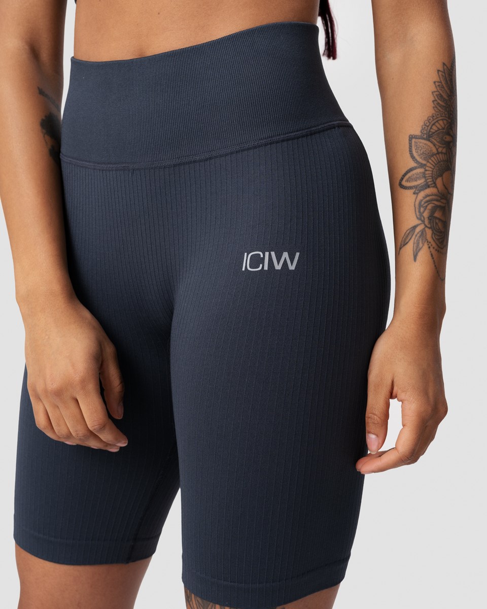 ICIW Räfflad Define Seamless Biker Shorts Smokey Wmn Mörkblå | 912643NIB