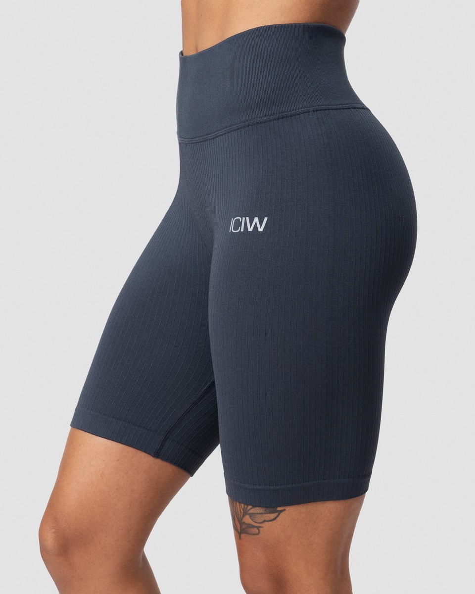 ICIW Räfflad Define Seamless Biker Shorts Smokey Wmn Mörkblå | 912643NIB