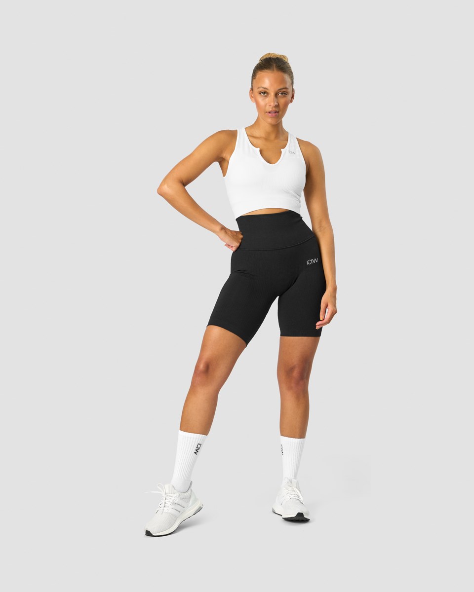 ICIW Räfflad Define Seamless Pocket Biker Shorts Svarta | 265834KYG