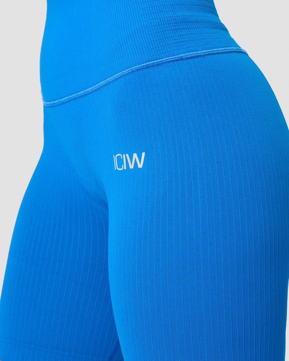 ICIW Räfflad Define Seamless Pocket Biker Shorts Cobalt Mörkblå | 319852ZDC