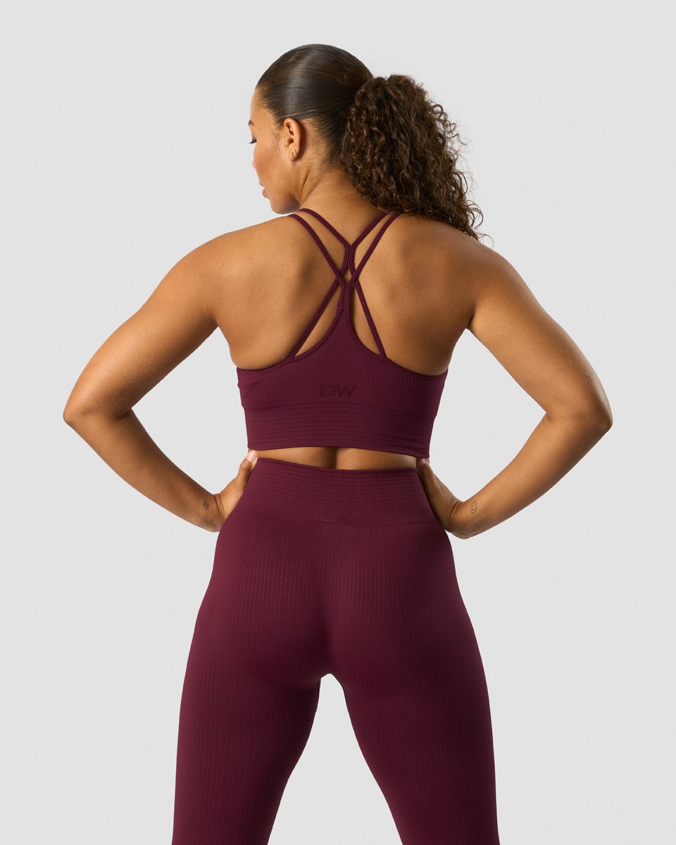 ICIW Räfflad Define Seamless Sports Bra Dark Burgundy Mörkröda | 351274IFX