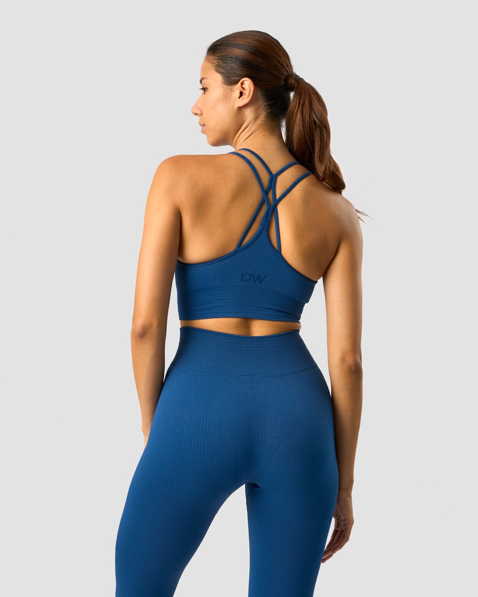 ICIW Räfflad Define Seamless Sports Bra Mörkblå | 401598WNX