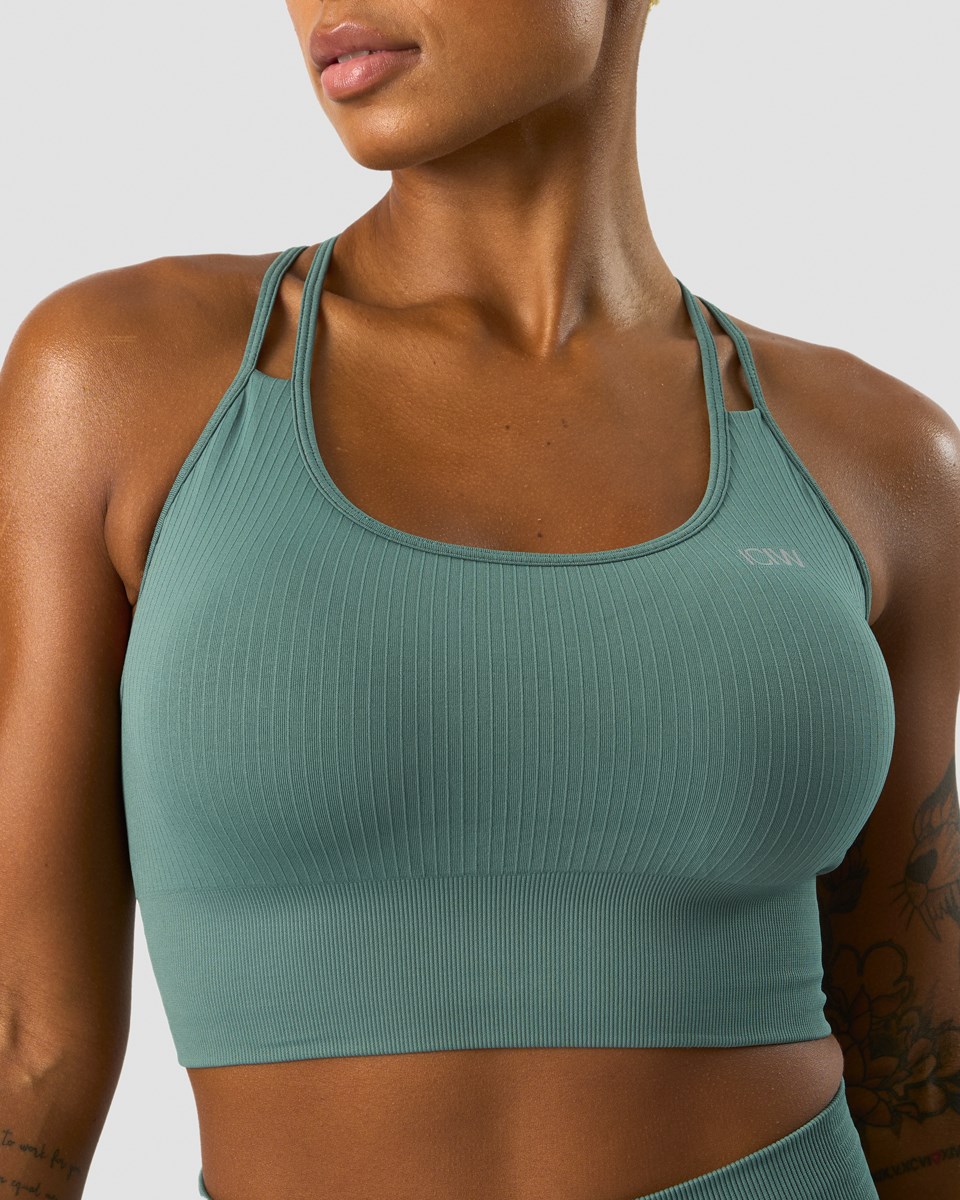 ICIW Räfflad Define Seamless Sports Bra Sea Mörkgröna | 456173QIT