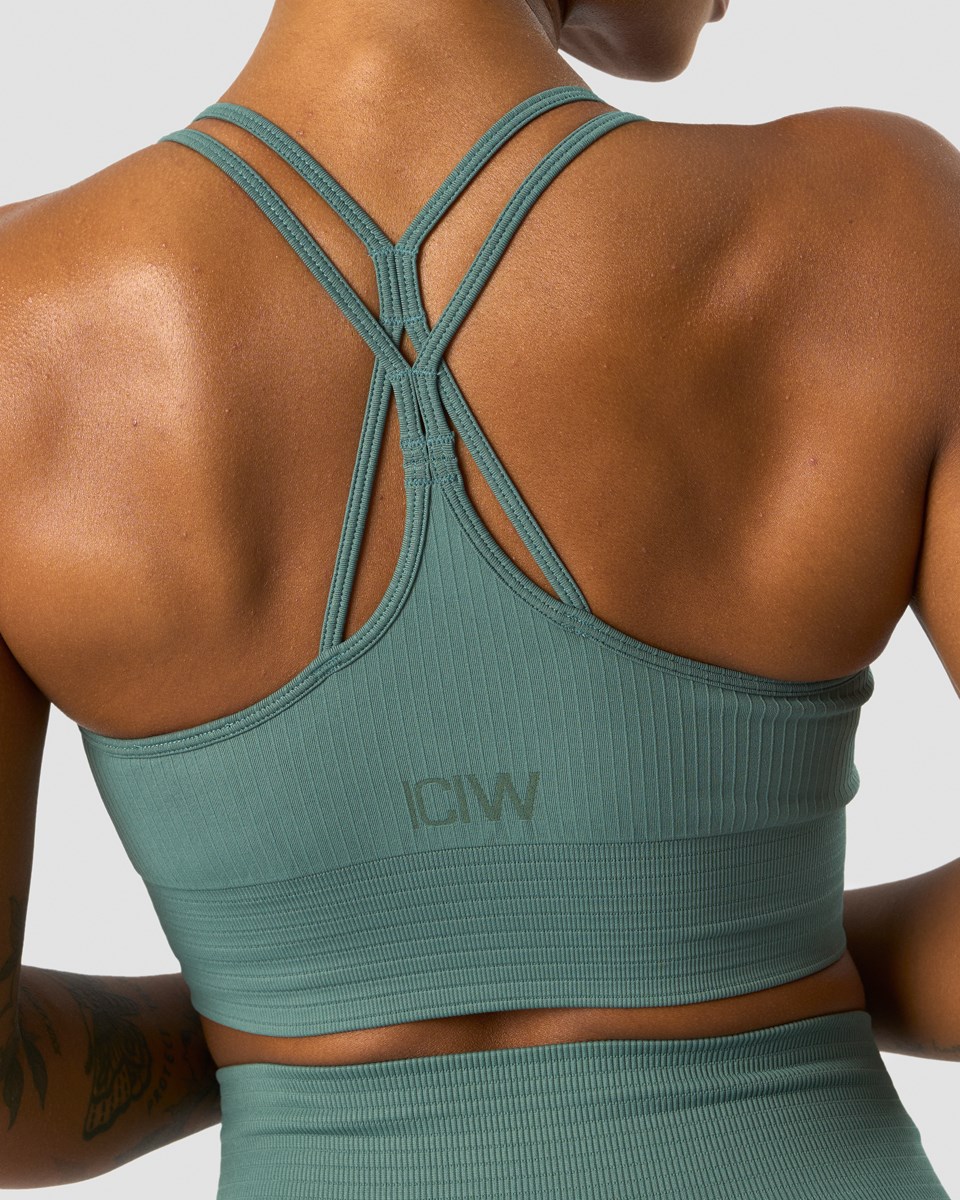 ICIW Räfflad Define Seamless Sports Bra Sea Mörkgröna | 456173QIT