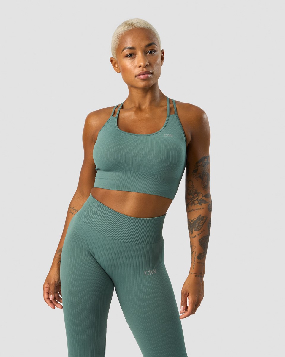 ICIW Räfflad Define Seamless Sports Bra Sea Mörkgröna | 456173QIT