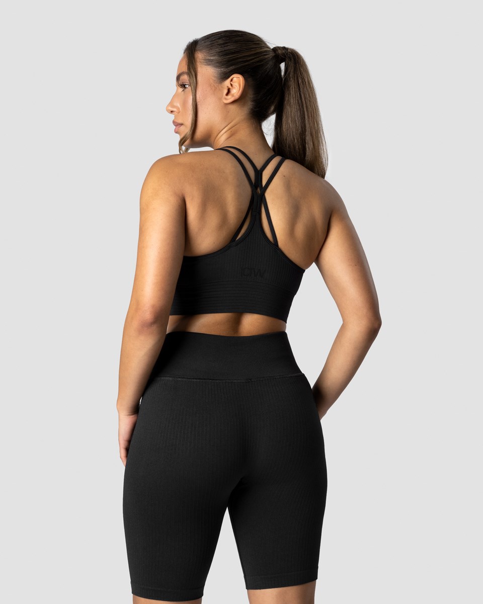 ICIW Räfflad Define Seamless Sports Bra Svarta | 496312SEI