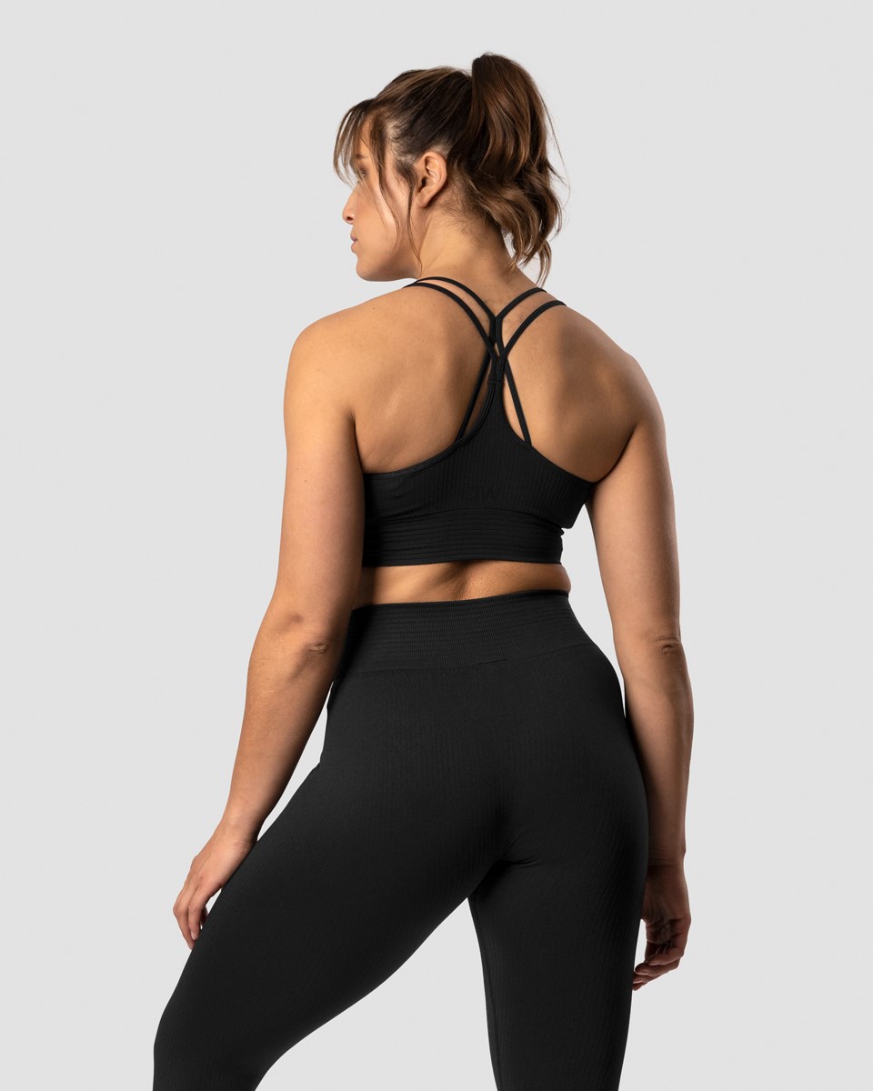 ICIW Räfflad Define Seamless Sports Bra Svarta | 496312SEI