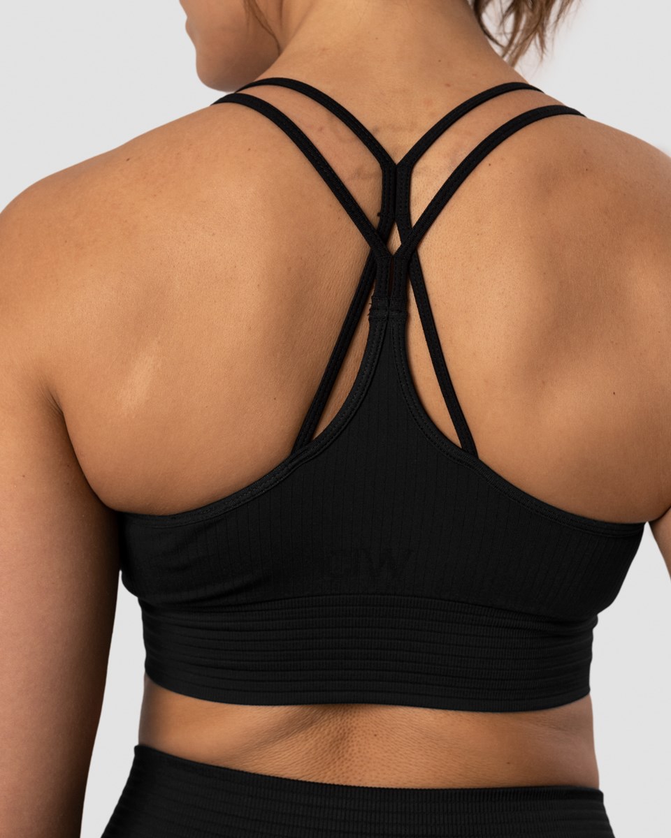 ICIW Räfflad Define Seamless Sports Bra Svarta | 496312SEI