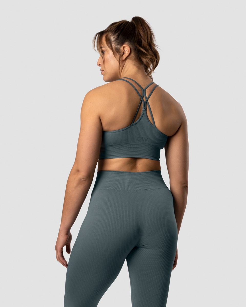 ICIW Räfflad Define Seamless Sports Bra Jungle Mörkgröna | 803519YBV