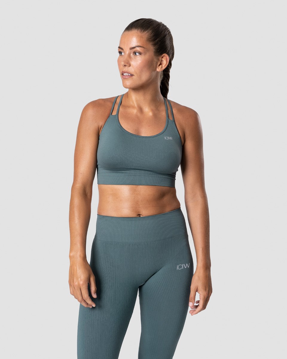 ICIW Räfflad Define Seamless Sports Bra Jungle Mörkgröna | 803519YBV