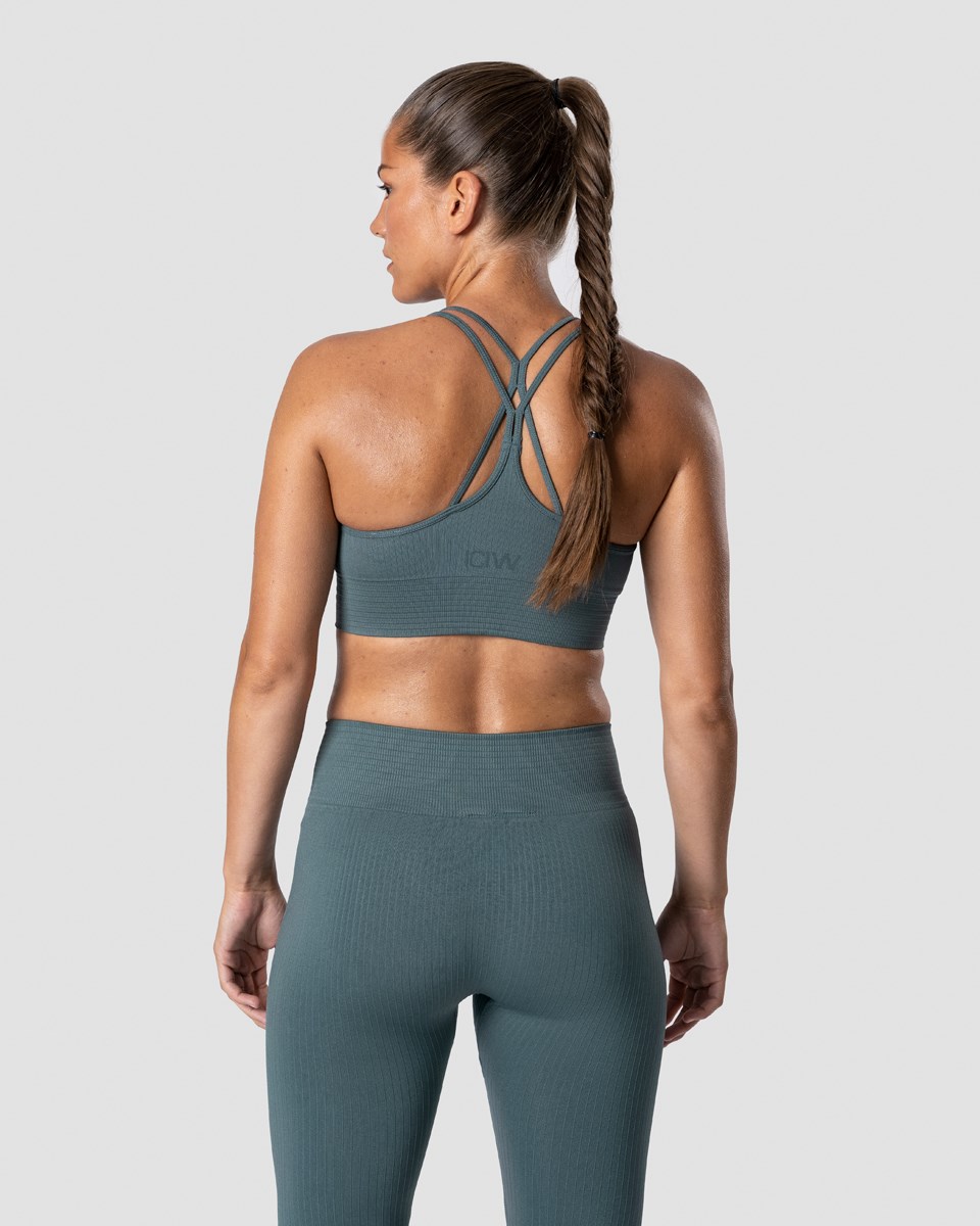 ICIW Räfflad Define Seamless Sports Bra Jungle Mörkgröna | 803519YBV