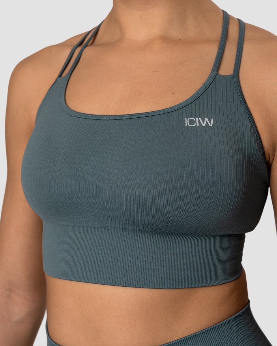 ICIW Räfflad Define Seamless Sports Bra Jungle Mörkgröna | 803519YBV