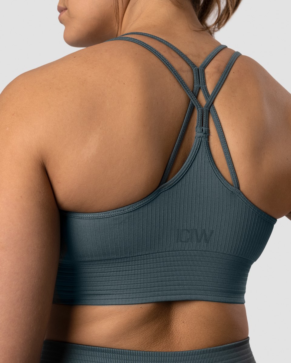 ICIW Räfflad Define Seamless Sports Bra Jungle Mörkgröna | 803519YBV