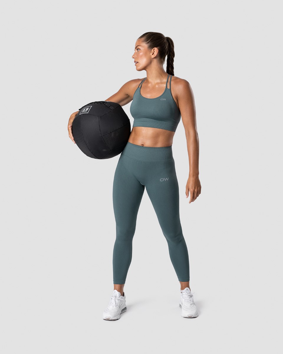 ICIW Räfflad Define Seamless Sports Bra Jungle Mörkgröna | 803519YBV