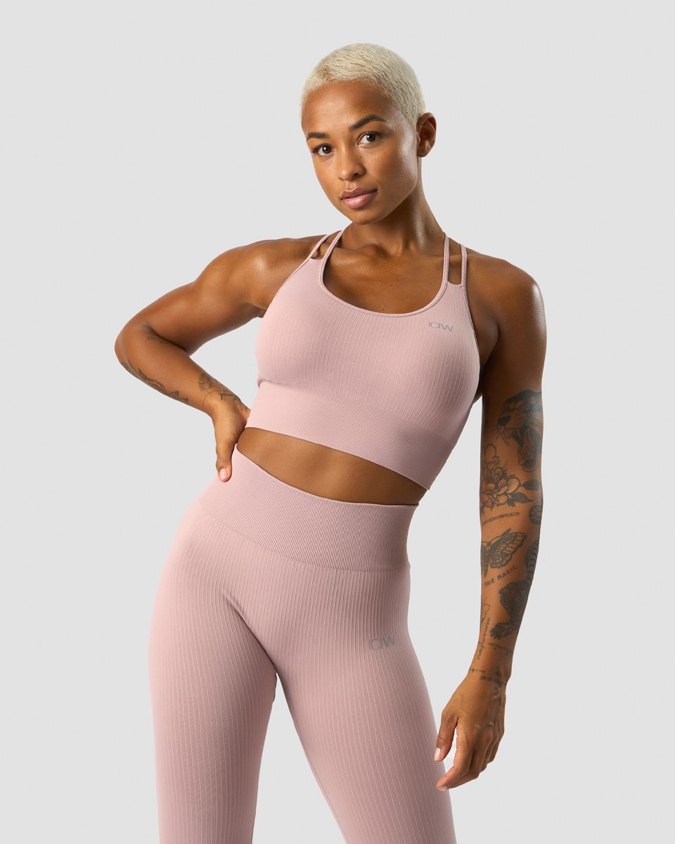 ICIW Räfflad Define Seamless Sports Bra Light Mauve Rosa | 815073WPT