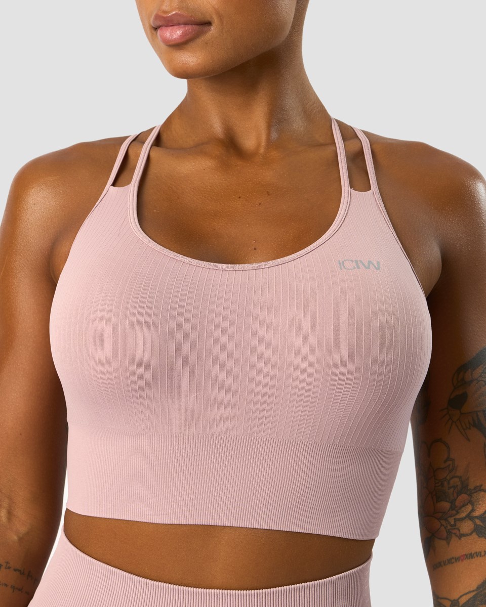 ICIW Räfflad Define Seamless Sports Bra Light Mauve Rosa | 815073WPT