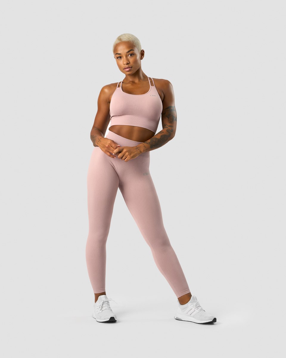 ICIW Räfflad Define Seamless Sports Bra Light Mauve Rosa | 815073WPT