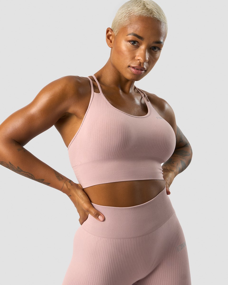 ICIW Räfflad Define Seamless Sports Bra Light Mauve Rosa | 815073WPT