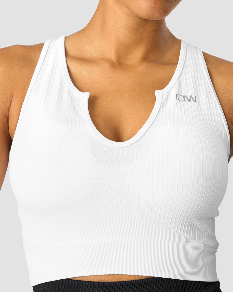 ICIW Räfflad Define Seamless Tank Top Vita | 178953ICD