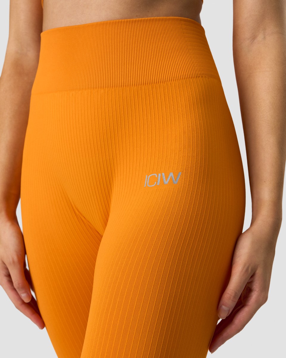 ICIW Räfflad Define Seamless Tights Bright Orange | 341870YUN