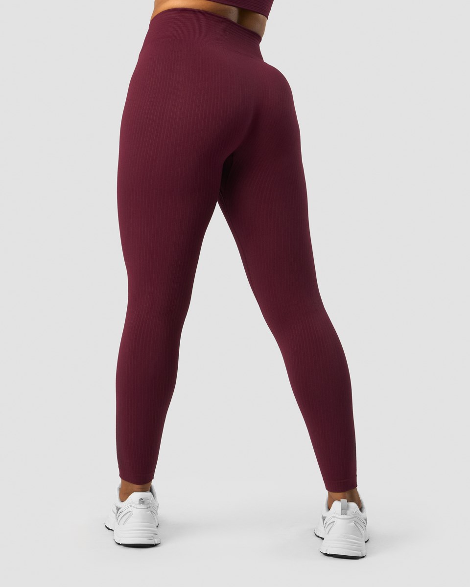 ICIW Räfflad Define Seamless Tights Dark Burgundy Mörkröda | 715820VER