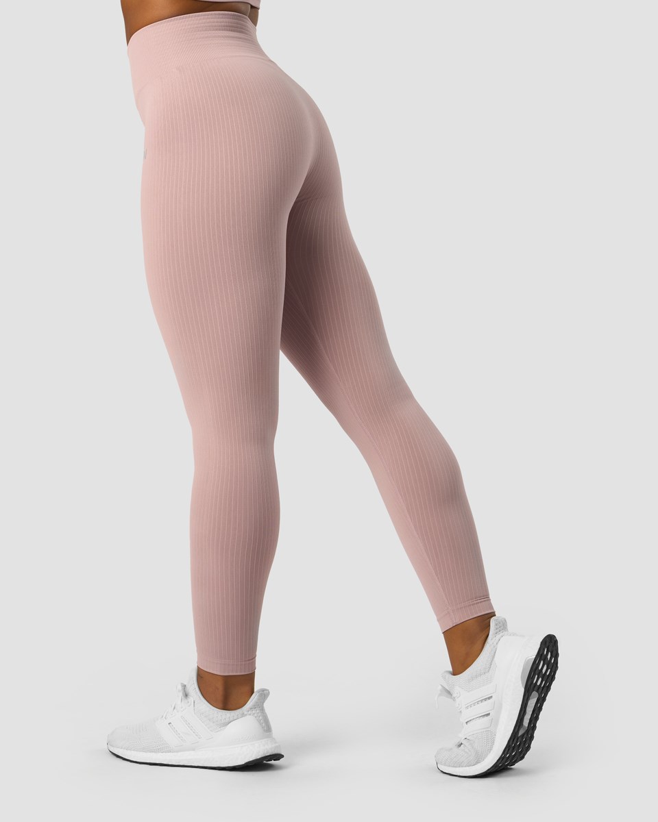 ICIW Räfflad Define Seamless Tights Light Mauve Rosa | 683210FWA