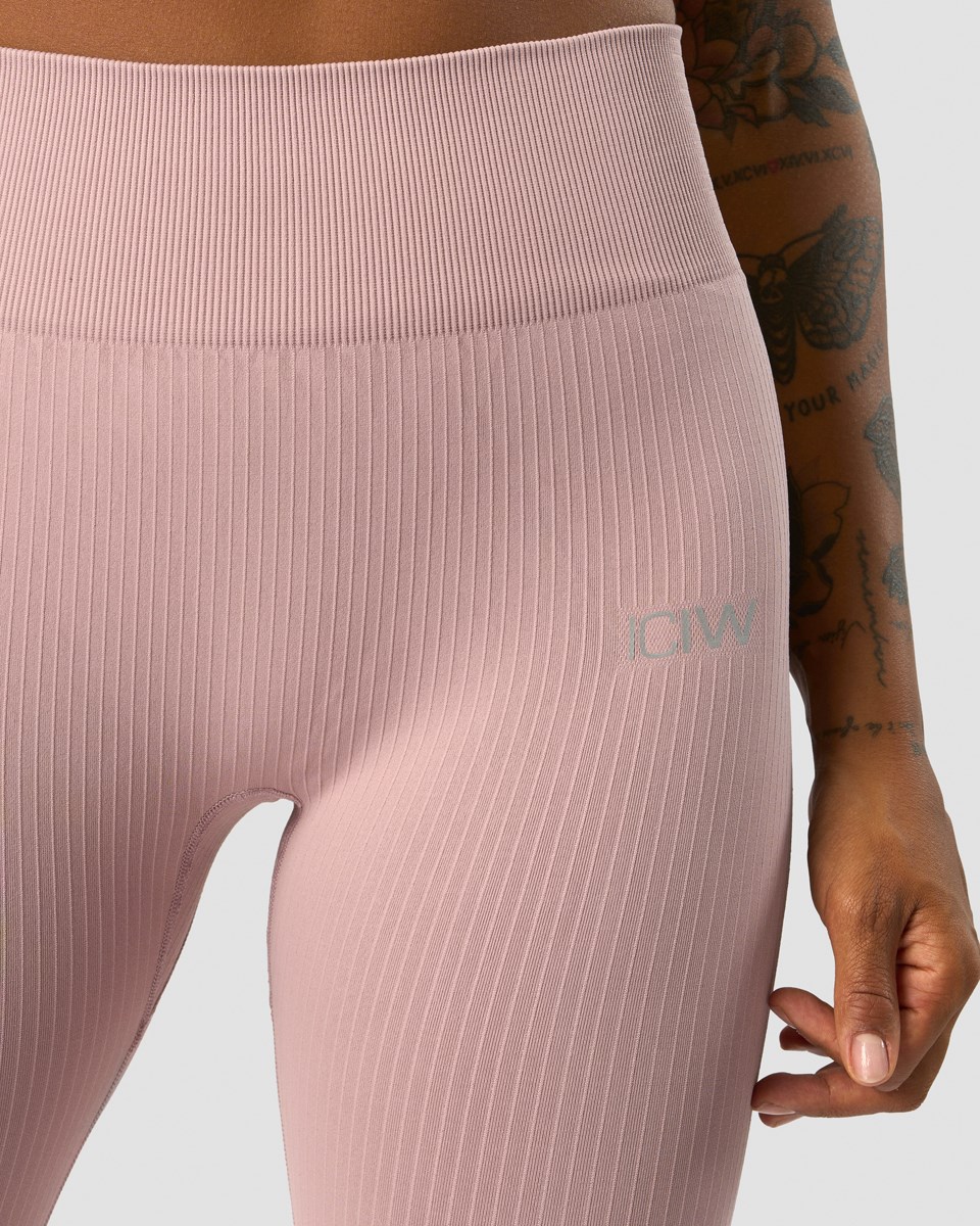 ICIW Räfflad Define Seamless Tights Light Mauve Rosa | 683210FWA