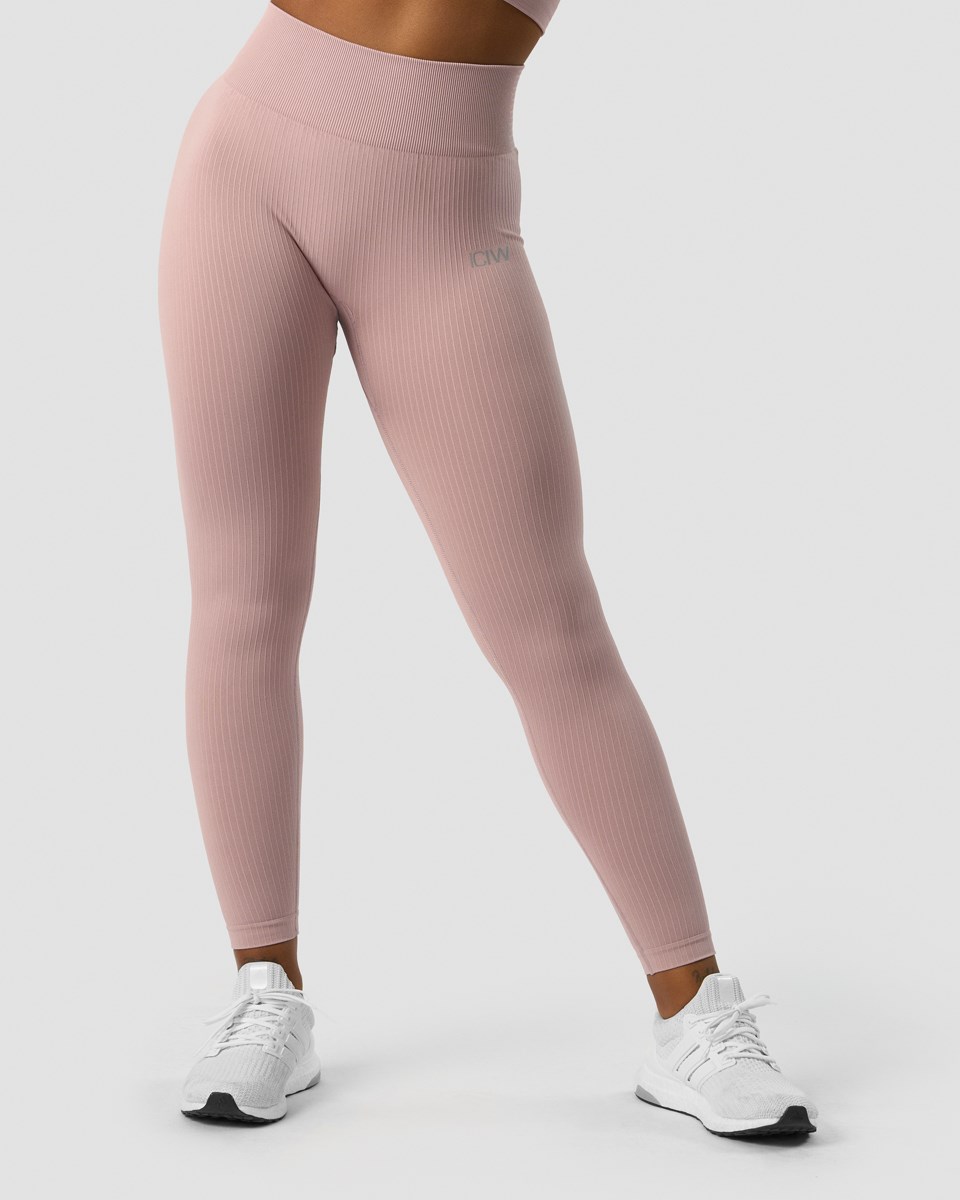 ICIW Räfflad Define Seamless Tights Light Mauve Rosa | 683210FWA