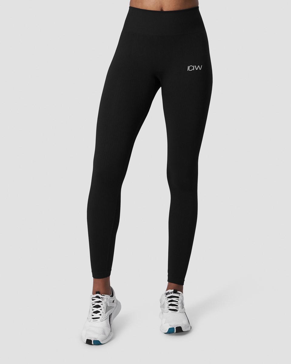 ICIW Räfflad Define Seamless Tights Wmn Svarta | 487321UIJ